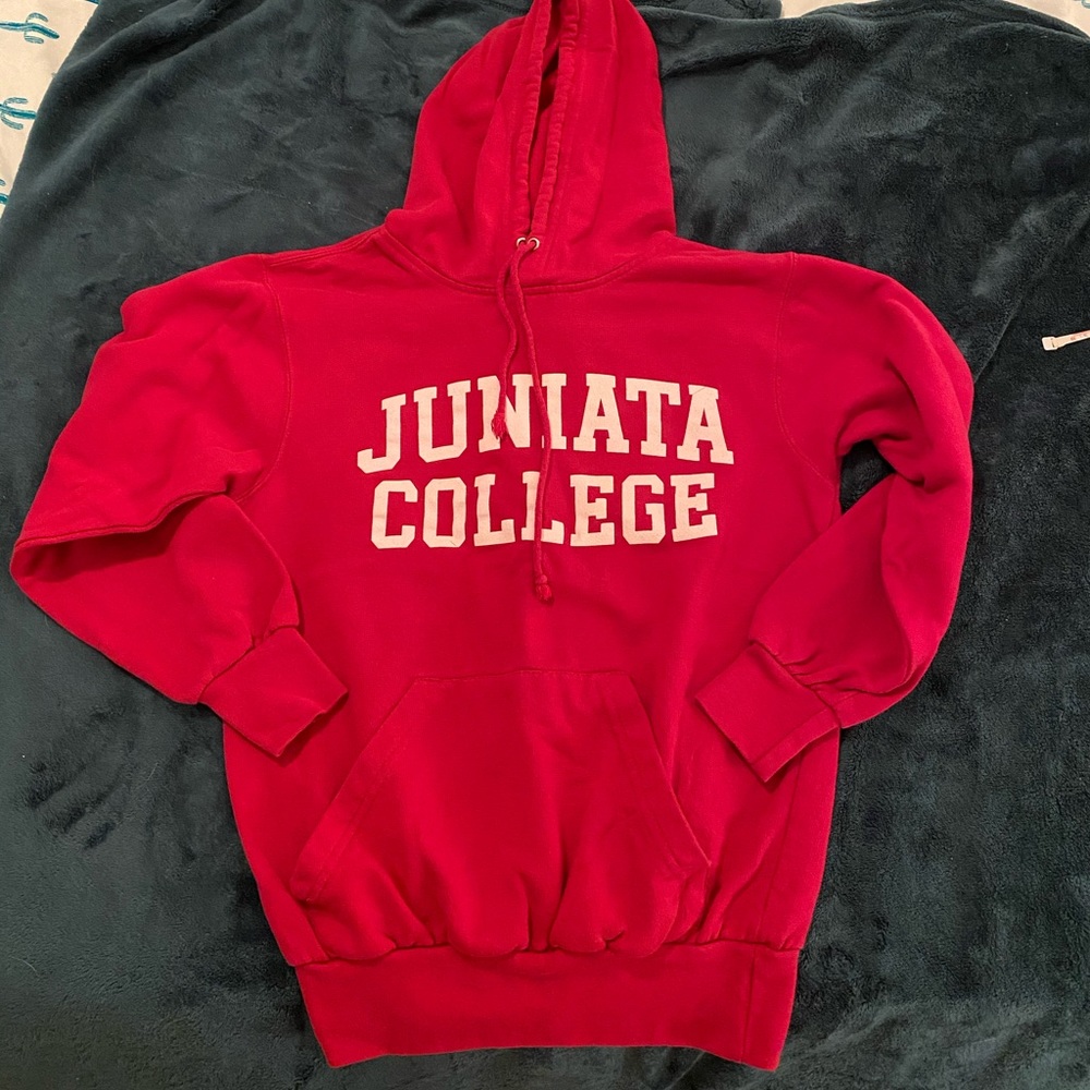 Juniata College pink hoodie sweatshirt